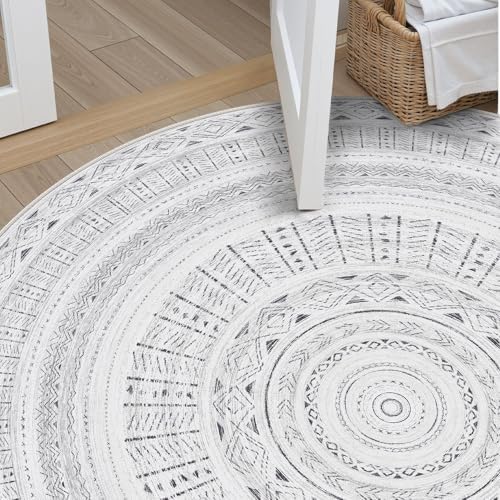 cotiled 6x6 Round Rug 6ft Circle Living Room Boho Area Rugs - Image 6