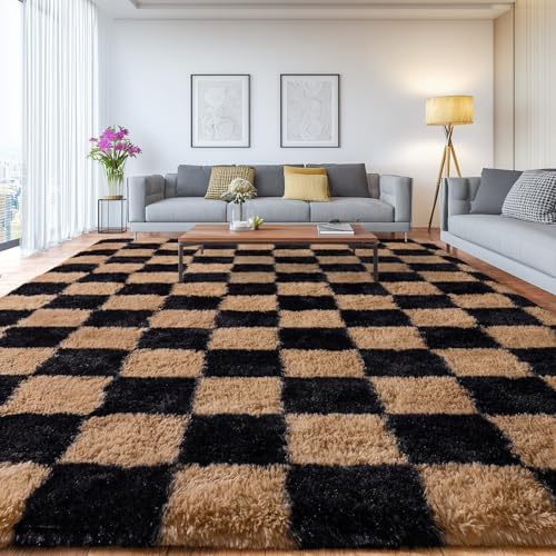 8x10ft Non-Slip Plush Rugs High Pile Shaggy Carpets Living Room Fuzzy Rug - Image 3