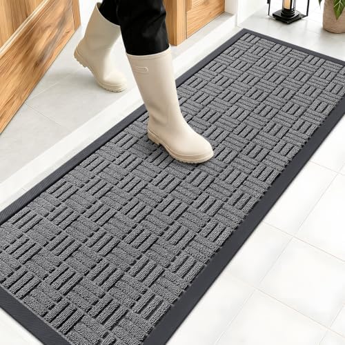 OLANLY Front Door Mat Outside Entrance 47x17, Heavy-Duty Rubber Doormat by OLANLY