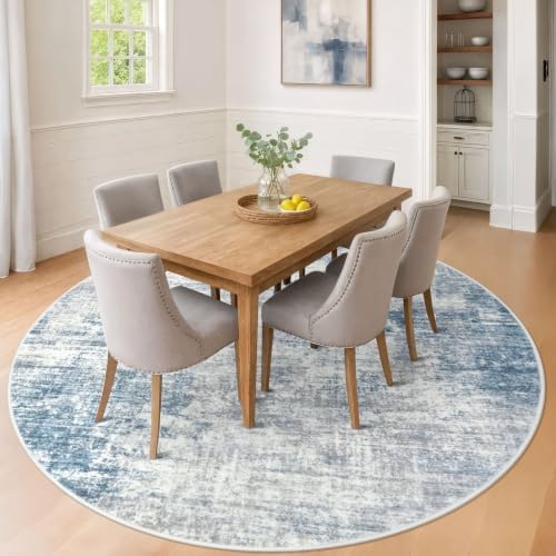 IOHOUZE Abstract Round Area Rug 8 Ft Washable Circle Rugs Large Round Rug Non - Image 3