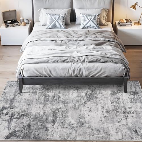Abstract Washable Rug 4x7: Non Slip Modern Runner - Image 4