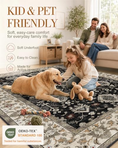 OLANLY 8x10 Washable Area Rug, Soft Non Slip Carpet - Image 5