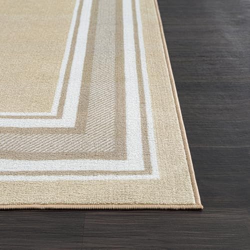 Non Slip Area Rugs 3x5 Modern Bordered Non Skid Rubber Backing Soft Area Rug - Image 7