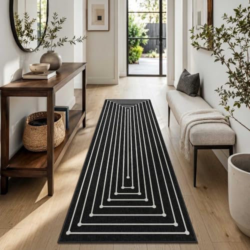 2x6 Runner Rug for Hallway Kitchen Washable Non Slip Runner by LatteFog