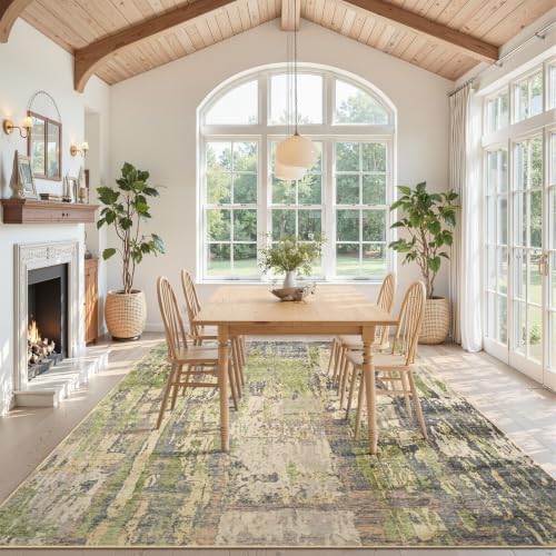 Toneed Abstract Area Rug Modern Washable Rug Soft Non Slip Rug Low Pile - Image 2