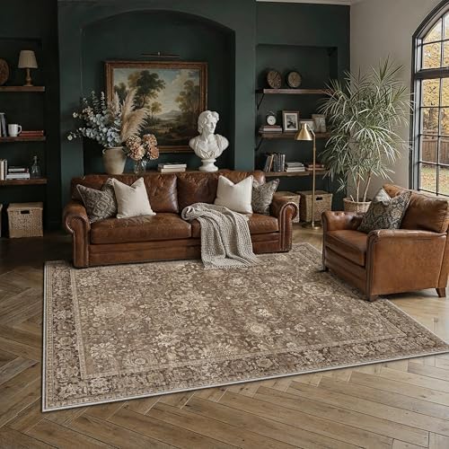 HUGEAR Area Rugs 5x7 Brown Vintage Rug by HUGEAR