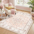 CAPALOCA Square 4ft Washable Nursery Girls Low Pile Area Rug Pink by CAPALOCA
