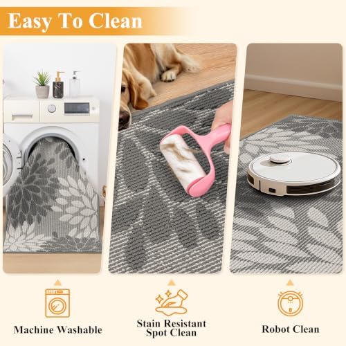 HEBE Washable Hallway Runner Rug 2x6, High-Low Textured Kitchen Rug Runner - Image 6