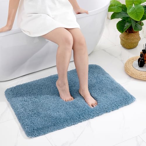 Disolla Blue Bathroom Rugs 24x36, Non-Slip Plush Thick Bath Mat by Disolla