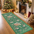 Christmas Rug 2x5 Runner Rug Non-Slip Washable Rugs by Restydon