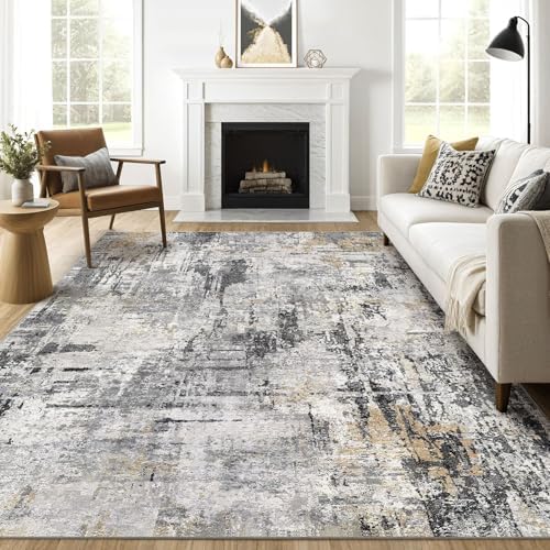 LOONGRUG 7x10 Area Rug Washable Large Neutral Modern Living Room Rugs by LOONGRUG