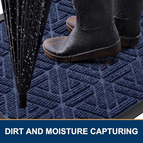 Smiry Front Door Mat Outside Entrance, Low Profile Rubber Doormat - Image 3