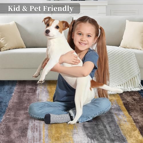 Ciicool 3x5 Rugs for Entryway, Modern Abstract Washable Soft Carpet Yellow - Image 6