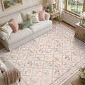 DCX Washable 6x9 Rose Biege Floral Rug by DCXWashableRug