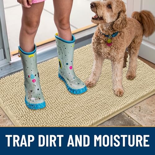 Smiry Dog Door Mat for Muddy Paws 70x32, Absorbs Moisture and Dirt Doormat - Image 3