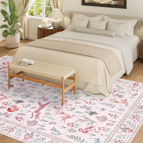 DUKINO 6x9 Area Rug, Washable Animal Living Room Rug Non Slip - Image 4