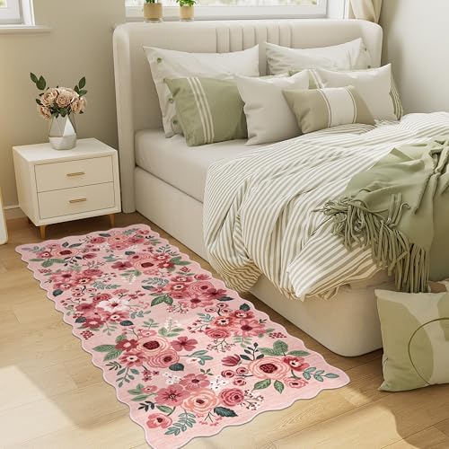 DUKINO 2x5 Washable Runner Rug, Floral Non Slip Rug - Image 6