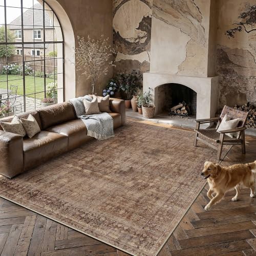 HUGEAR Brick Red 8x10 Neutral Area Rugs - Image 2
