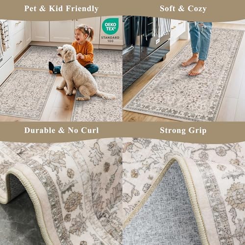 5x5 Square Washable Rug for Living Room: Non Slip Indoor Entryway Foot Carpet - Image 5