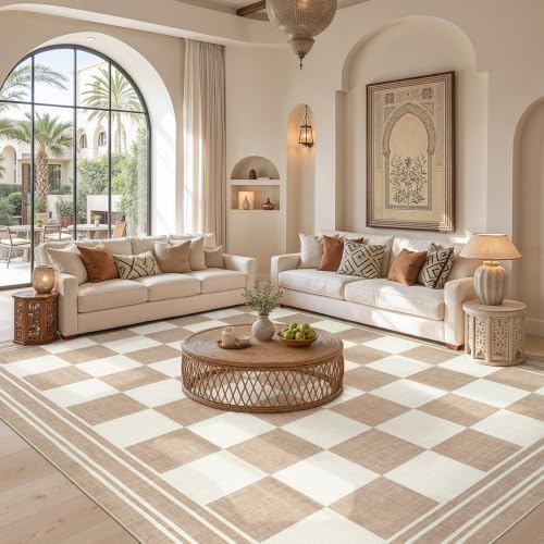 cotiled Boho 10x12 Area Rug for Living Room: Large Moroccan Washable Rug - Image 4