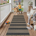 PureCozy Washable Kitchen Runner Rug 2x6 Striped Jute Look Non Slip by PureCozy