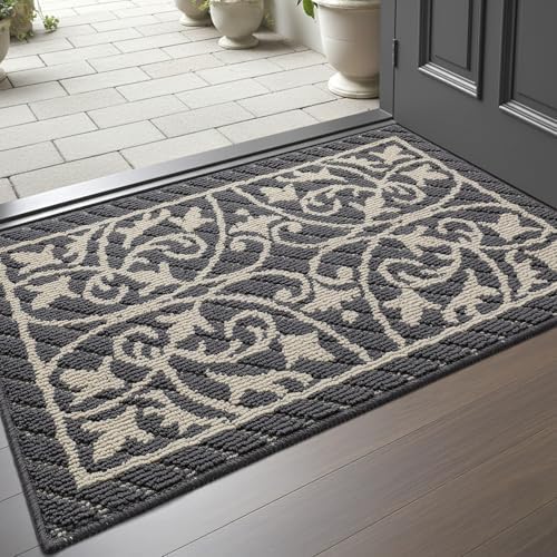 DEXI Front Door Mat Indoor Entryway 24x36 Inside Entrance Doormat Dark Gray by DEXI