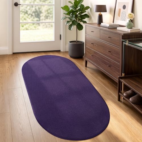 ISEAU Oval Bedroom Rug 2.6x5 Non-Slip Washable Runner - Image 5