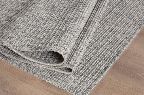 Beverly Rug Easy Jute Gray Rug 8x10 Solid Washable Durable Outdoor Indoor Area - Image 7