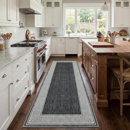 Garvee 2x6 Runner Rug Washable Hallway Runner Rug Non Slip Carpet Black by Garvee