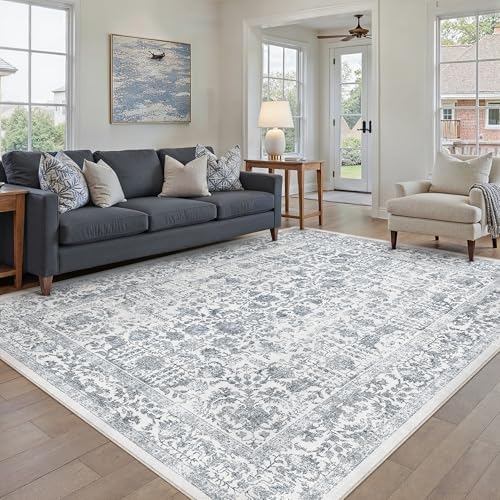 PureCozy Navy Blue Area Rug 8x10 Vintage Floral - Image 2