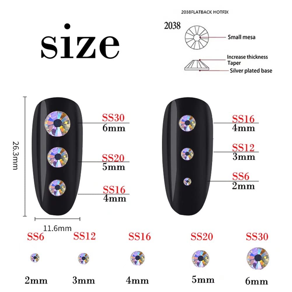 1500 Pieces SS16 4mm Flatback Rhinestones Clear Glass Round Gems Crystals for Nail Art DIY Crafts Clothes Shoes Bags （Light Blue）