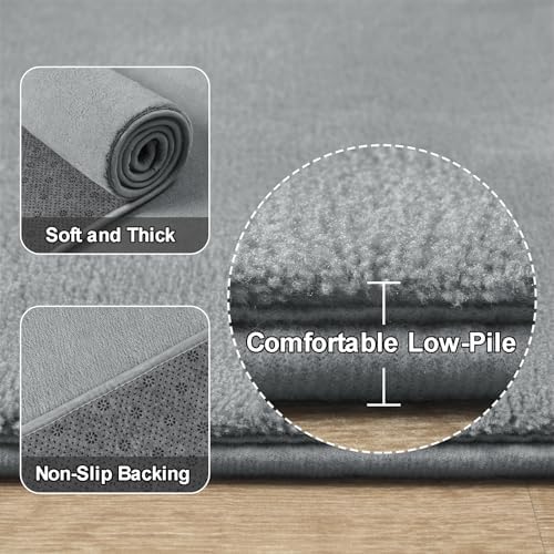 Amearea Grey Round Area Rugs 6ft Circle Rugs - Image 3