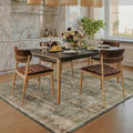 Vintage Moss Green 6x8 Area Rug by Unknown