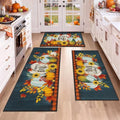 HEBE Fall Kitchen Rugs Set of 3, Washable Pumpkin Kitchen Mats by HEBE