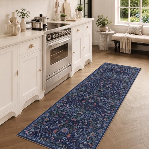 2x6 Floral Runner Rug for Hallway Washable Kitchen Runner Rug - Image 3