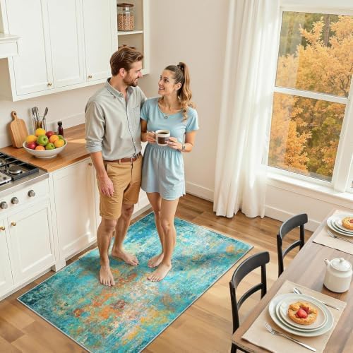 RELEANY Washable 3'x5' Abstract Area Rug - Image 2