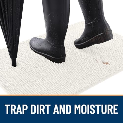 OLANLY Dog Door Mat for Muddy Paws 47x24, Super Absorbent Chenille Mud Mat - Image 2