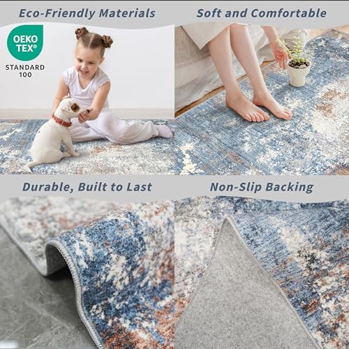 2x10 ft Washable Hallway Runner Rug – Non-Slip Low-Pile Long Carpet Runner - Image 5