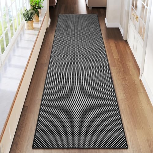 YDKGL Hallway Runner Rug Extra Long Kitchen Runner Washable Black 2x8 ft by YDKGL