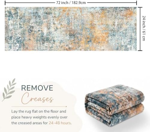 Hallway Washable Runner Rug 2x6 Soft Non Slip Carpet Runner - Image 2