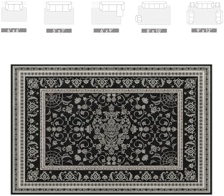 Nayoroom Black Gothic Spider and Fang Area Rug, Machine Washable, 8 x 10 ft - Image 5