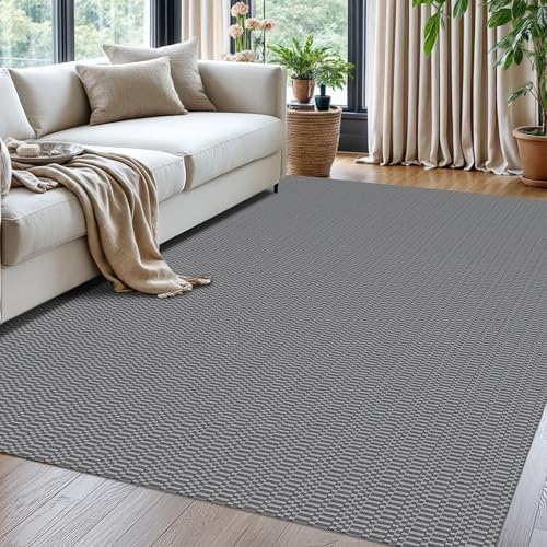 KOZYFLY 5x7 Washable Area Rug, Non Slip Woven Living Room Rug by KOZYFLY