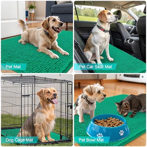 OLANLY Dog Door Mat for Muddy Paws 24x16, Super Absorbent Chenille Mud Mat - Image 7