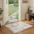 2x3 Area Rugs for Living Room Washable Abstract Rug Brown/Grey by Natunest