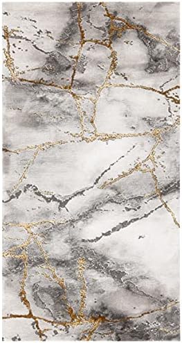 SAFAVIEH Craft Area Rug 2'7"x5', Modern Grey & Gold CFT877F - Image 3