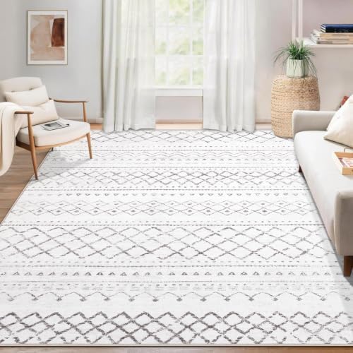 Area Rug for Living Room 6x9: Large Washable Boho Moroccan Rugs Geometric by AOYAOMI
