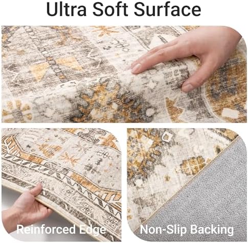 befbee Washable 5x7 Area Rug Non Slip Stain Resistant Rug - Image 3