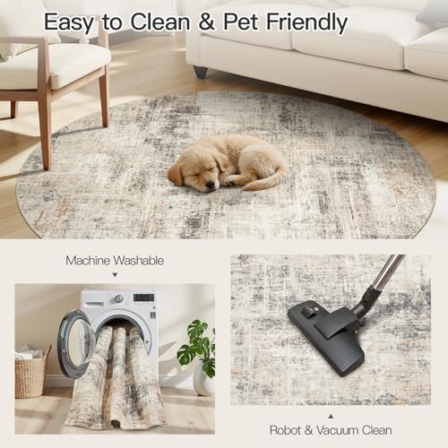 4ft Area Rug for Living Room, Abstract Washable Non-Slip Large Rugs - Image 6