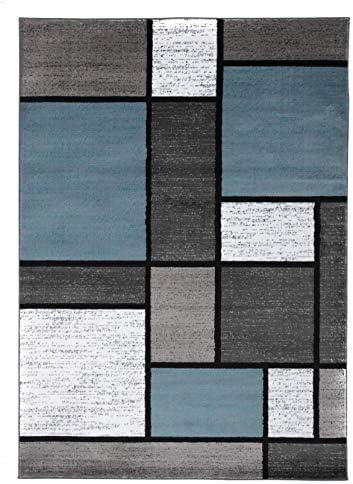 Rugshop Modern Abstract Geometric Non-Shedding Area Rug Gray 6'6" x 9' - Image 3