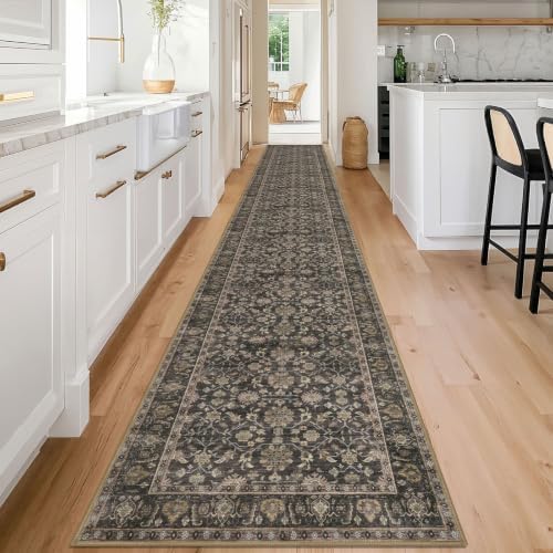 KUTA Vintage Washable Long Runner Rug 2.6x18 Brown Runners - Image 3